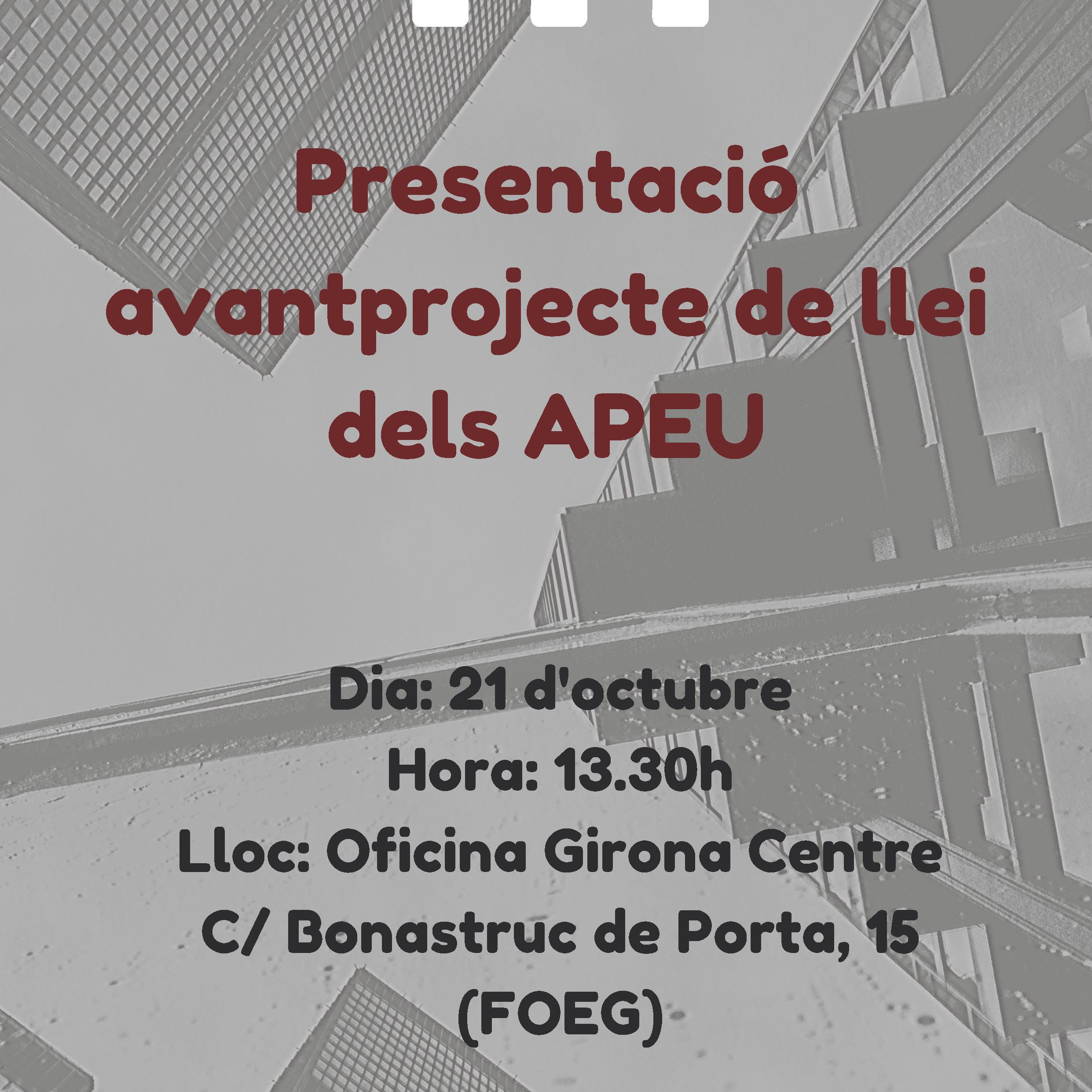 Jornada de presentació de l'avantprojecte de llei dels APEU als establiments associats a Girona Centre